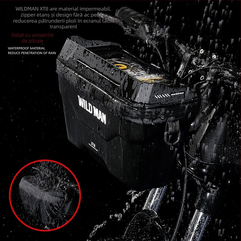 Geantă față auto WILD MAN, geantă bicicletă, geantă EVA cu carcasă rigidă pentru telefon mobil, geantă față pentru skateboard electric, geantă bicicletă pliabilă