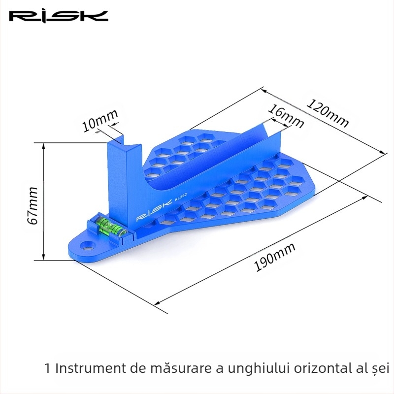Instrument de măsurare a unghiului pernei pentru bicicletă de munte RISK, reglare nivel pernă, montaj pentru mers