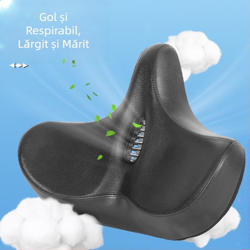 Șa de bicicletă Xingbai, șa de bicicletă electrică, mărită și lărgită, pernă confortabilă pentru scaunul de bicicletă, absorbție confortabilă a șocurilor goale