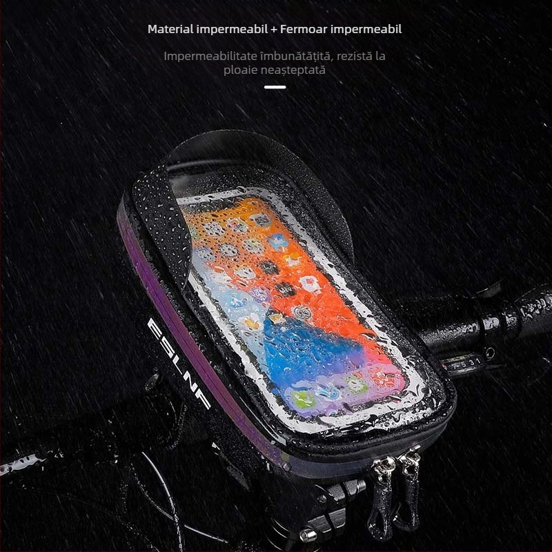 Geantă de bicicletă ESLNF, geantă de cap pentru bicicletă de mare capacitate, geantă impermeabilă pentru tubul superior al bicicletei de munte, geantă de echitație colorată