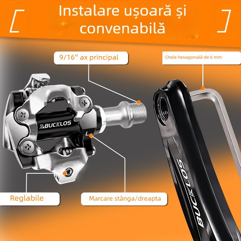 Pedală de bicicletă din aliaj de aluminiu, cu două fețe, cu autoblocare, sistem SPD M8100, accesorii pentru biciclete cu încuietoare