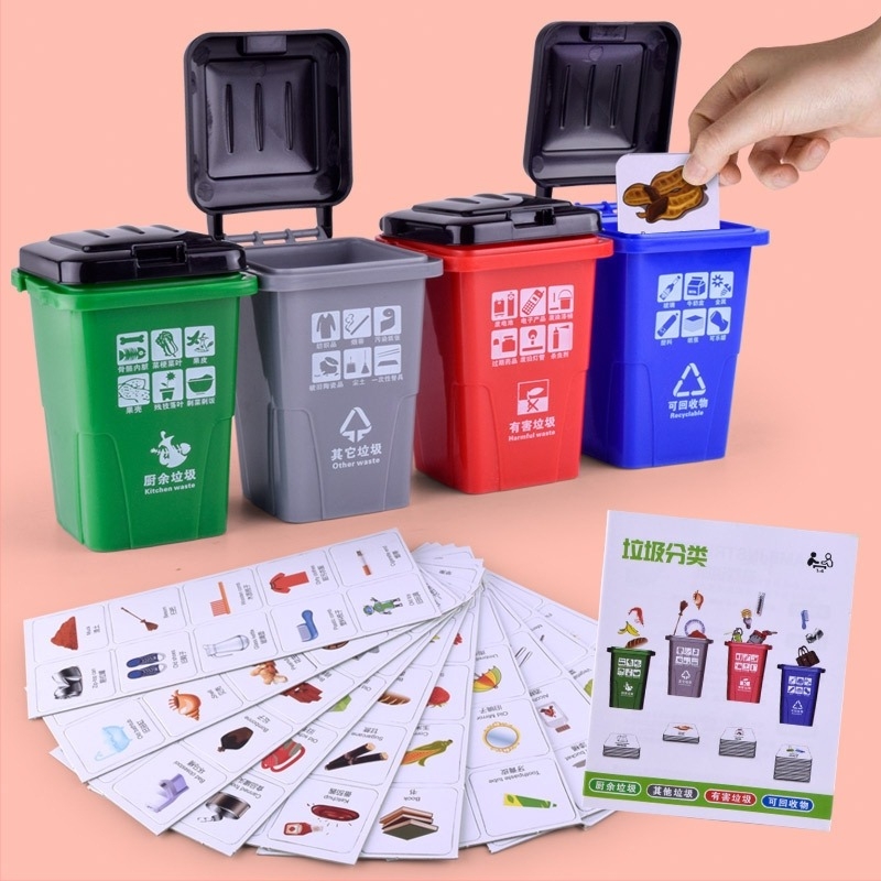 Agita sunetul aceluiași gunoi sortare jucării educaționale carte coș de gunoi Shanghai mini recuzită copii ajutoare de învățare