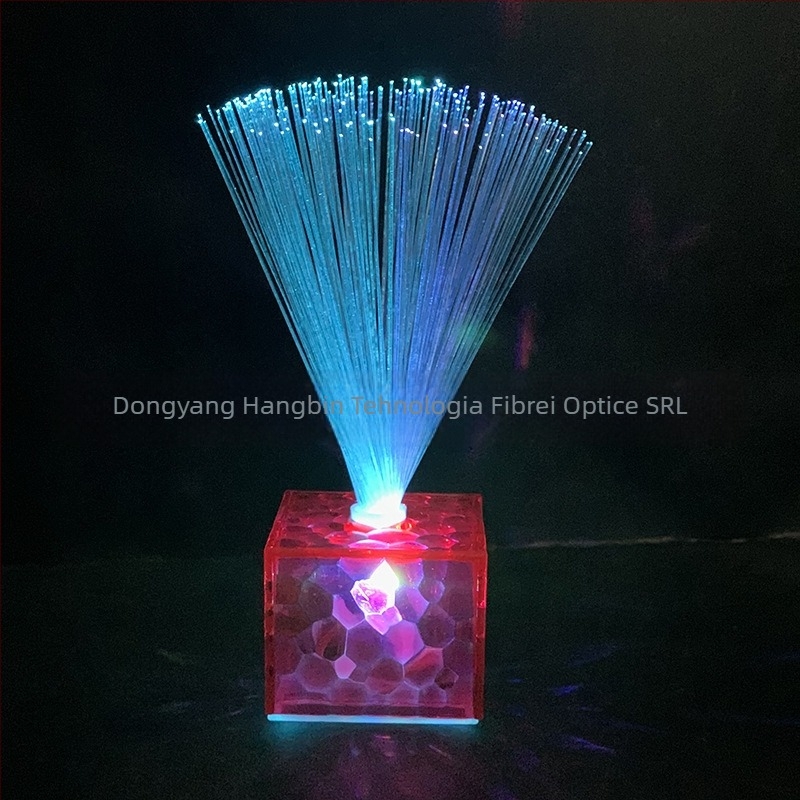 Lumină de noapte cu fibră optică pătrată înstelată LED, bliț, colorat, dormitor, atmosferă romantică, cer înstelat de cristal