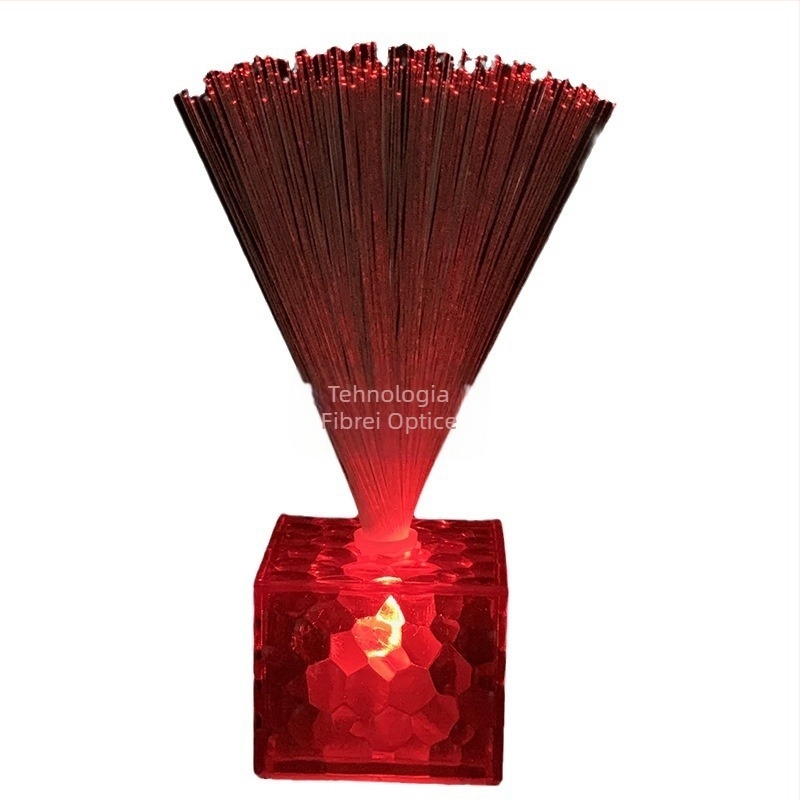 Lumină de noapte cu fibră optică pătrată înstelată LED, bliț, colorat, dormitor, atmosferă romantică, cer înstelat de cristal