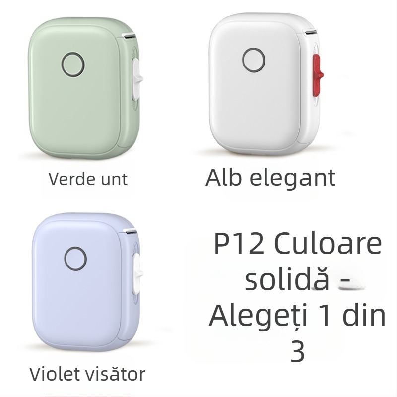 Imprimantă de etichete pentru acasă P12, mașină de etichetat termic cu hârtie continuă, autoadezivă, imprimantă mini portabilă portabilă