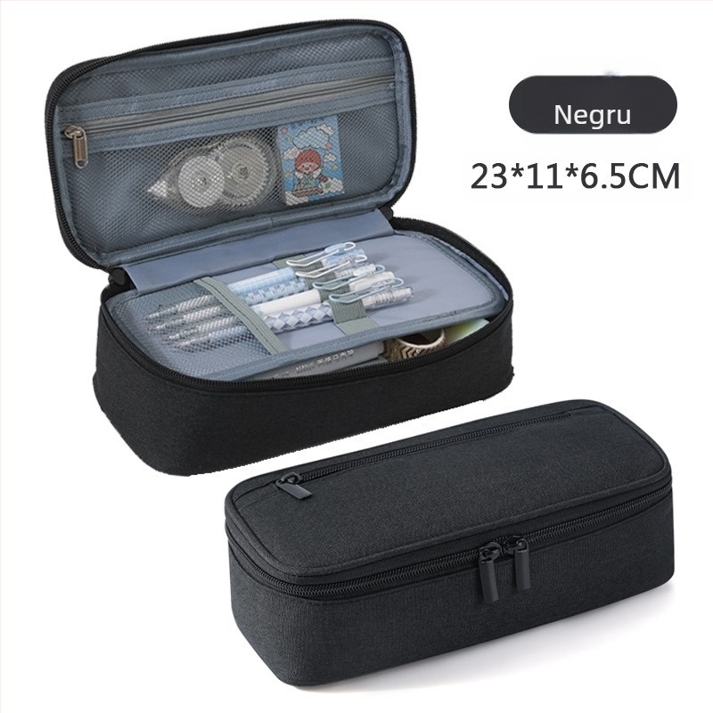 Geantă de creion multi-slot, geantă portabilă pentru creion, geantă de creion pentru birou, geantă portabilă unică mare pentru creion, geantă de depozitare