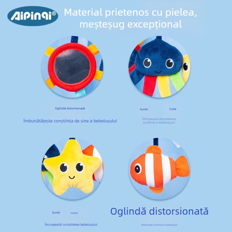 Aipinqi Pat Ocean pentru nou-născuți Wrap Pat pentru educație timpurie pentru bebeluși Jucărie agățată pentru cărucior Pandantiv