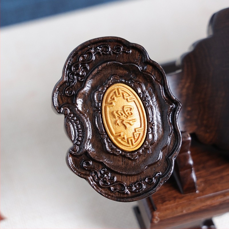 Abanos, gândire plină de dorințe, mahon, artizanat, produse mici, sculptură în lemn masiv, ornamente pentru sufragerie, ornamente feng shui pentru casă