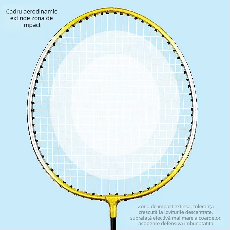 Explozii în stoc rachetă de badminton pentru adulți, studenți, antrenament pentru începători, rachetă divizată din feroaliaj, o generație de păr
