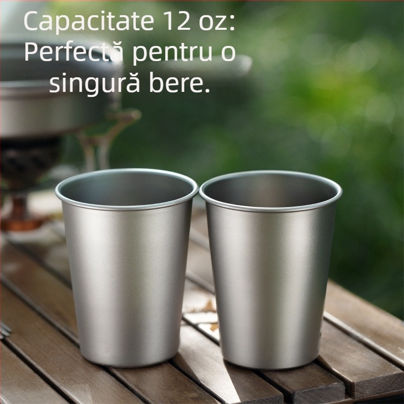 Cupă de bere din titan pur, cană de suc pentru camping în aer liber, cu un singur strat, cană practică, din aliaj de titan, anti-cădere, cană de băuturi reci, cană de titan