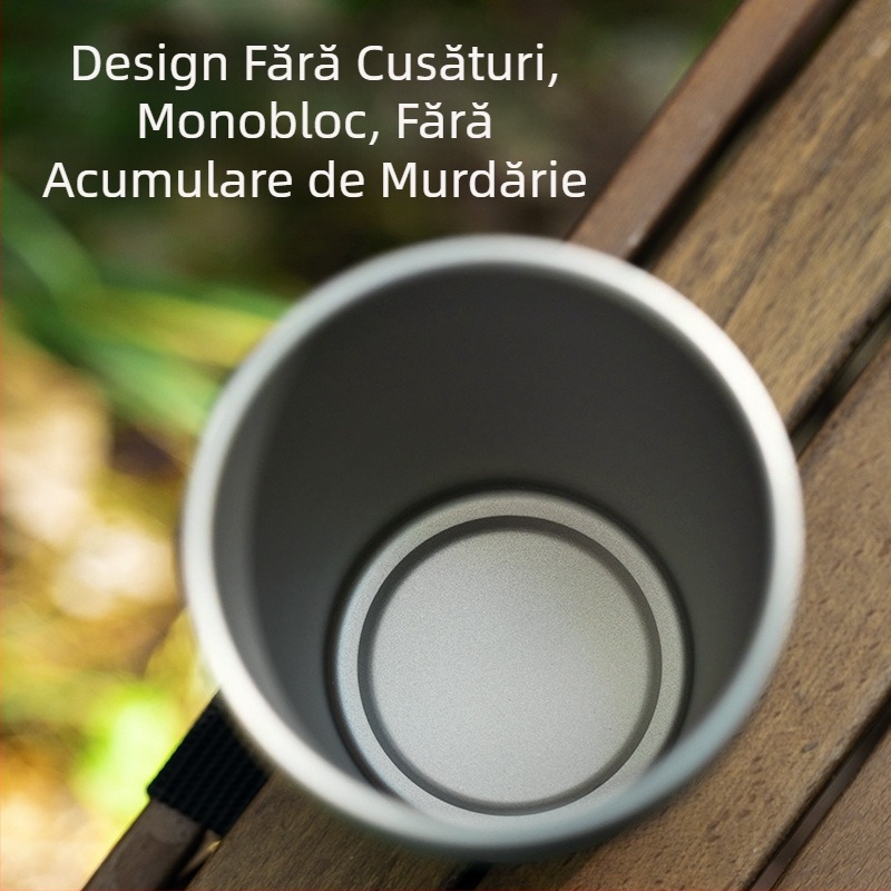 Cupă de bere din titan pur, cană de suc pentru camping în aer liber, cu un singur strat, cană practică, din aliaj de titan, anti-cădere, cană de băuturi reci, cană de titan