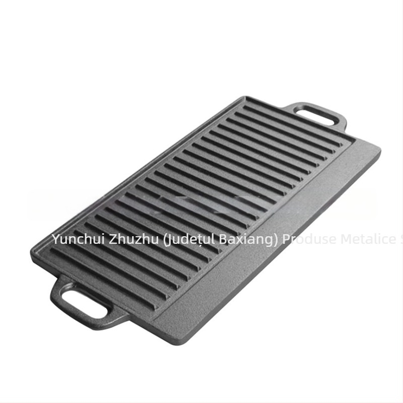 Furnizare de farfurii dreptunghiulare Teppanyaki, oale de grătar din fontă pentru exterior, pentru friptură, caracatiță, grătar, fontă îngroșată