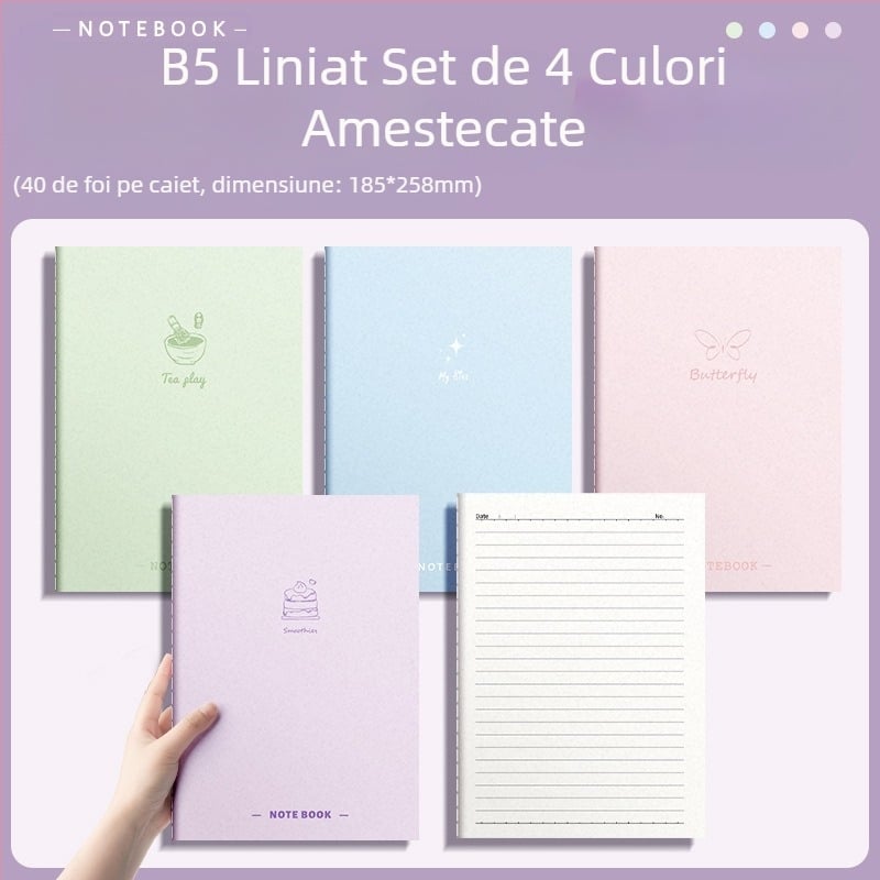 Caiet b5, blocnotes mare îngroșat, carte cu copie moale, caiet pentru studenți, jurnal cu aspect deosebit, caiet de papetărie creativă