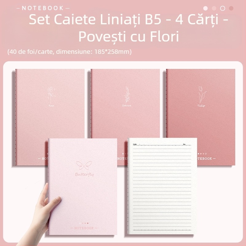 Caiet b5, blocnotes mare îngroșat, carte cu copie moale, caiet pentru studenți, jurnal cu aspect deosebit, caiet de papetărie creativă