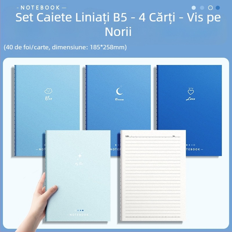 Caiet b5, blocnotes mare îngroșat, carte cu copie moale, caiet pentru studenți, jurnal cu aspect deosebit, caiet de papetărie creativă