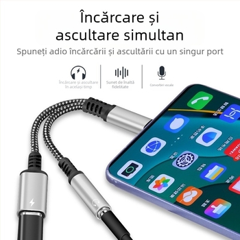 Adaptor digital de tip C, convertor pentru căști de 3,5 mm, încărcare telefon mobil, cablu audio cu încărcare rapidă PD60W