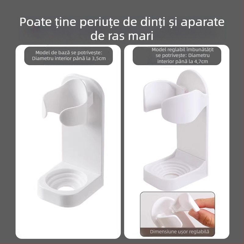 Periuță de dinți electrică, suport pentru periuță de dinți montat pe perete, fără perforații, suport pentru toaletă, bază de depozitare pentru periuță de dinți, suport de depozitare dentară