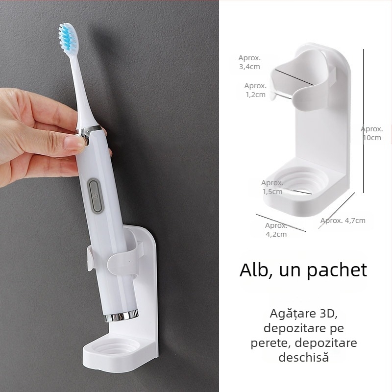 Periuță de dinți electrică, suport pentru periuță de dinți montat pe perete, fără perforații, suport pentru toaletă, bază de depozitare pentru periuță de dinți, suport de depozitare dentară