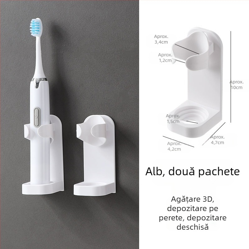 Periuță de dinți electrică, suport pentru periuță de dinți montat pe perete, fără perforații, suport pentru toaletă, bază de depozitare pentru periuță de dinți, suport de depozitare dentară