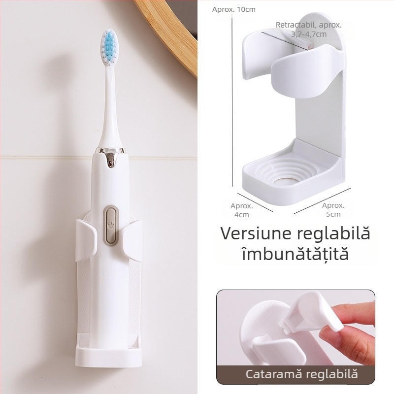Periuță de dinți electrică, suport pentru periuță de dinți montat pe perete, fără perforații, suport pentru toaletă, bază de depozitare pentru periuță de dinți, suport de depozitare dentară