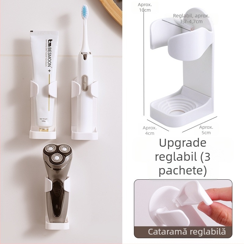 Periuță de dinți electrică, suport pentru periuță de dinți montat pe perete, fără perforații, suport pentru toaletă, bază de depozitare pentru periuță de dinți, suport de depozitare dentară
