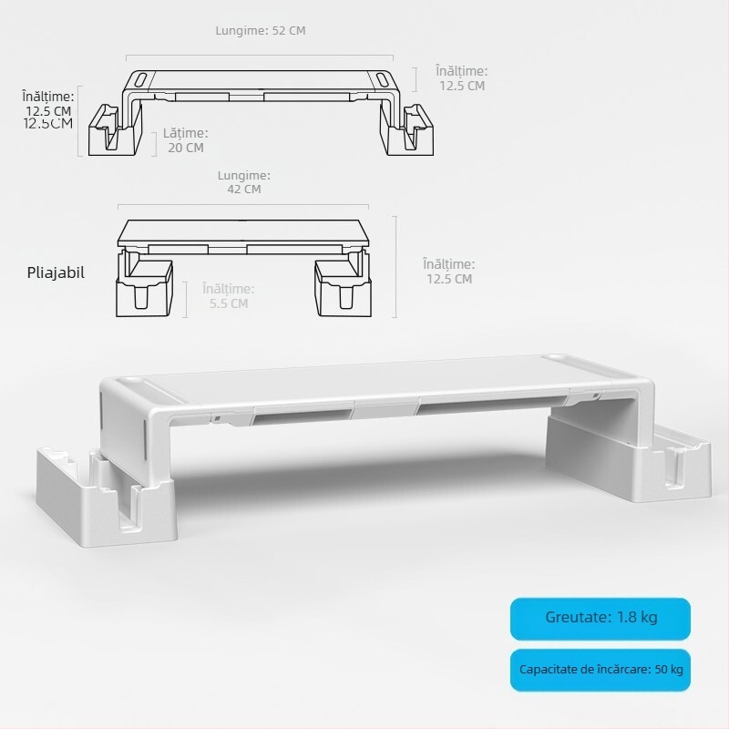 Suport de bază elevat pentru monitor Oimaster, extensie USB pliabilă, stocare pe desktop pentru computer