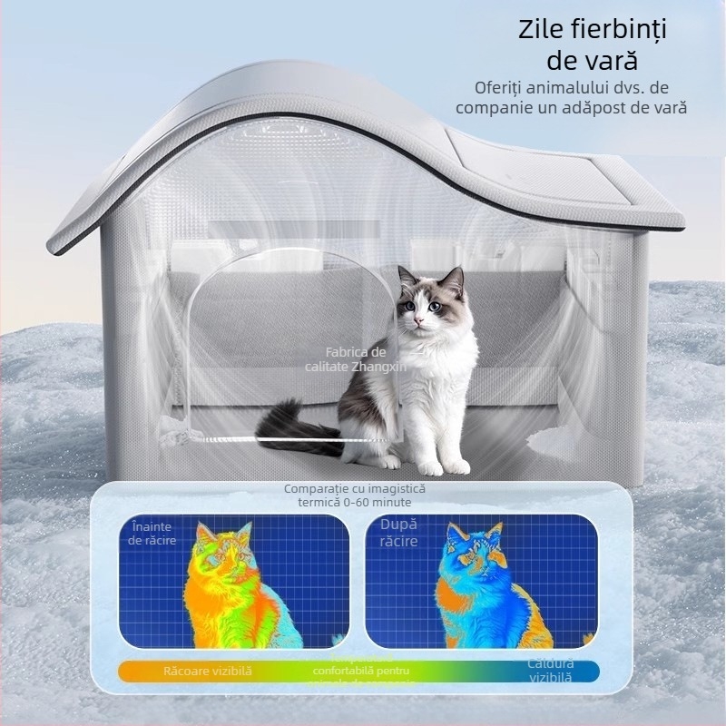 Pisică cu aer condiționat, cuib de pisică, răcire de vară, vară, animale de companie, patru sezoane, universal, Igloo, cuib de dormit pentru câini mici