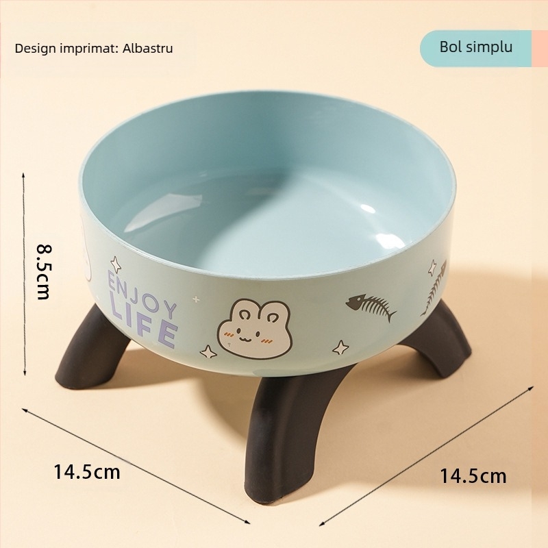 Bol înalt pentru pisici, protecție pentru gât, bol pentru pisici, bol din oțel inoxidabil, anti-alunecare, anti-răsturnare, bol pentru câini, hrană pentru câini, stil nou transfrontalier