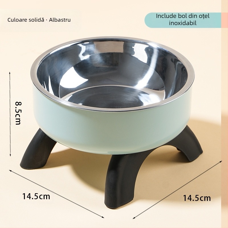 Bol înalt pentru pisici, protecție pentru gât, bol pentru pisici, bol din oțel inoxidabil, anti-alunecare, anti-răsturnare, bol pentru câini, hrană pentru câini, stil nou transfrontalier