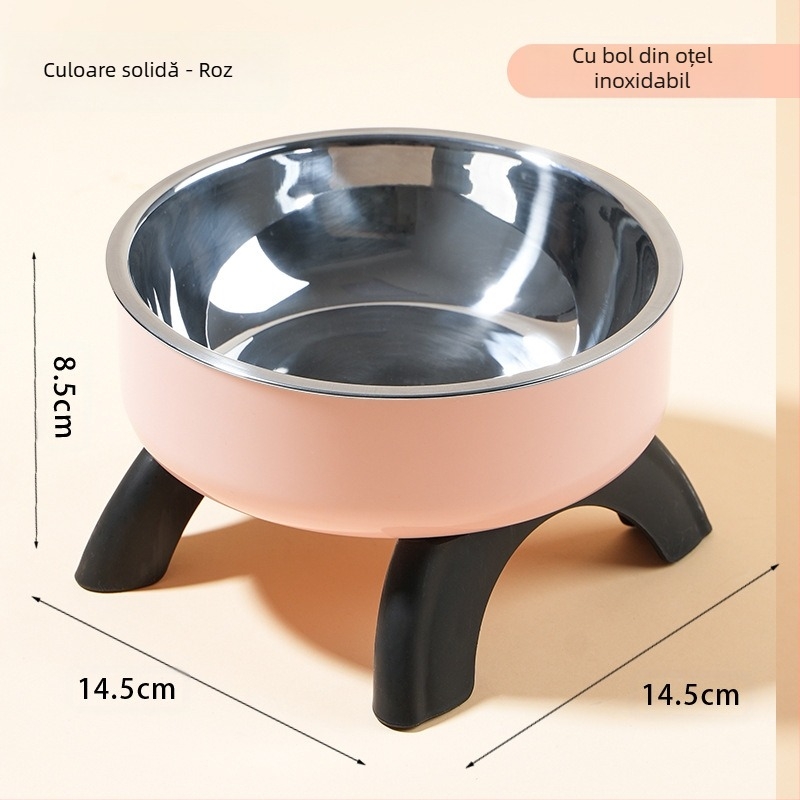 Bol înalt pentru pisici, protecție pentru gât, bol pentru pisici, bol din oțel inoxidabil, anti-alunecare, anti-răsturnare, bol pentru câini, hrană pentru câini, stil nou transfrontalier