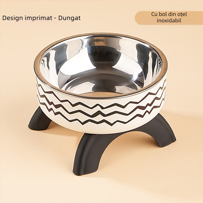 Bol înalt pentru pisici, protecție pentru gât, bol pentru pisici, bol din oțel inoxidabil, anti-alunecare, anti-răsturnare, bol pentru câini, hrană pentru câini, stil nou transfrontalier