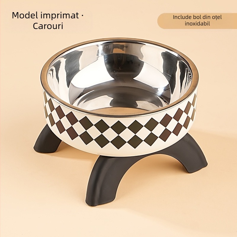 Bol înalt pentru pisici, protecție pentru gât, bol pentru pisici, bol din oțel inoxidabil, anti-alunecare, anti-răsturnare, bol pentru câini, hrană pentru câini, stil nou transfrontalier