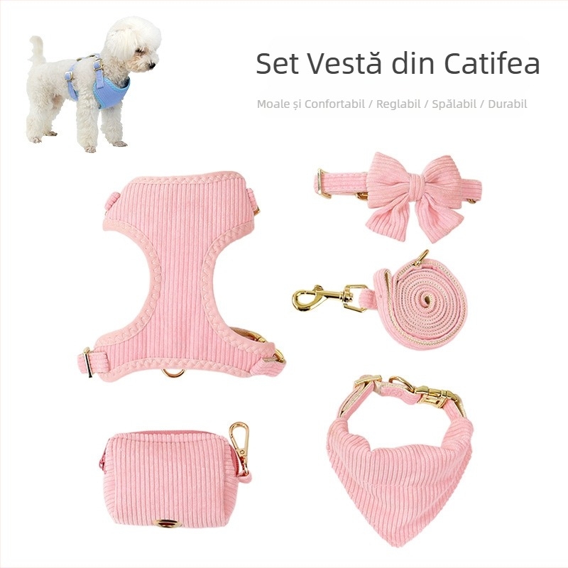 Lesă pentru câini transfrontalieră, lesă pentru câini de talie mică și medie, Bixie Teddy Puppy, curea de piept pentru câini, lesă pentru câini, lanț pentru câini