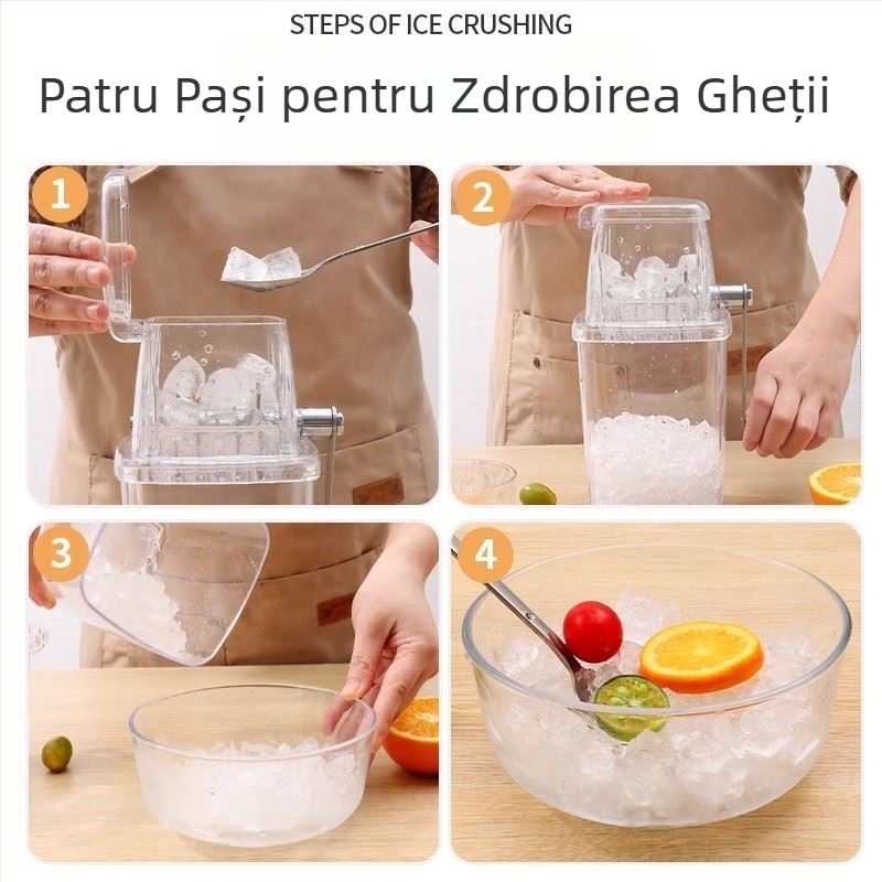 Mașină de netezit cu gheață, mașină de uz casnic, mașină mică de netezit cu nisip granular, gheață zdrobită, mașină comercială de grindină, mașină manuală de gheață zdrobită