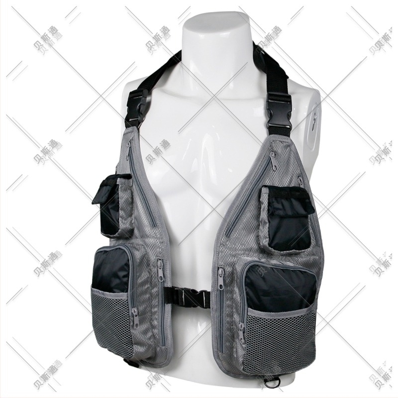 Produse noi transfrontaliere, o generație de vestă de pescuit simplă, respirabilă, din plasă, vestă de pescuit pentru agrement în aer liber