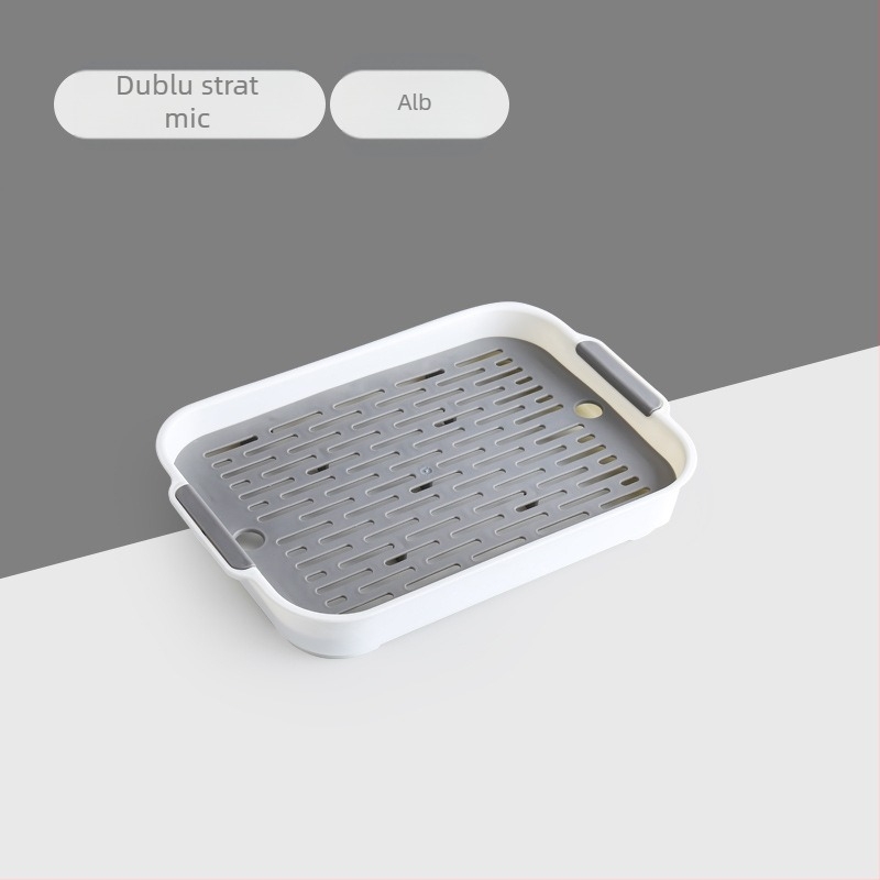 Tavă de scurgere pentru ceașcă de apă, tavă dublă pentru living, tavă dreptunghiulară pentru ceai, tavă pentru fructe, farfurie creativă din plastic