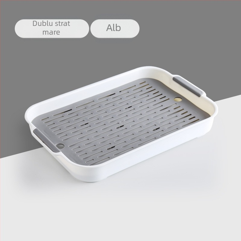 Tavă de scurgere pentru ceașcă de apă, tavă dublă pentru living, tavă dreptunghiulară pentru ceai, tavă pentru fructe, farfurie creativă din plastic