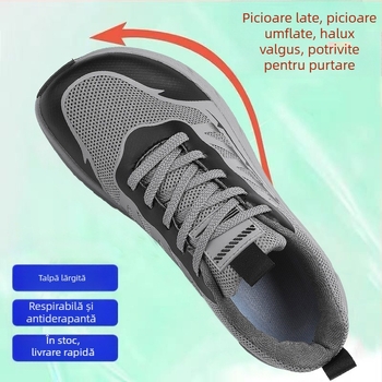 Pantofi de alergare de vară pentru bărbați, pantofi cu vârf mare, pantofi sport cu picior lat, pantofi cu vârf lat și gros, spate înalt, pantofi cu vârf gros și lat