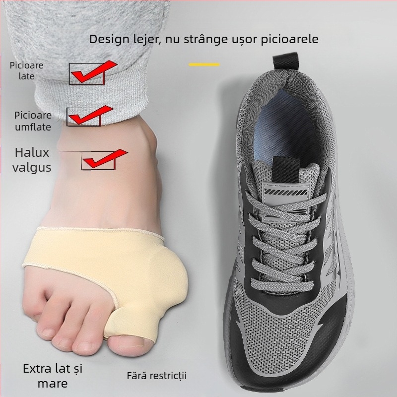 Pantofi de alergare de vară pentru bărbați, pantofi cu vârf mare, pantofi sport cu picior lat, pantofi cu vârf lat și gros, spate înalt, pantofi cu vârf gros și lat