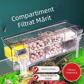 Filtru pentru acvariu, ciclu de purificare a apei, pompă submersibilă trei-în-unu, cutie de filtru pentru rezervor de broască țestoasă, producție de oxigen, cutie de picurare integrată