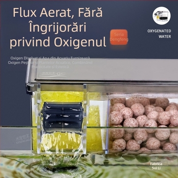 Filtru pentru acvariu, ciclu de purificare a apei, pompă submersibilă trei-în-unu, cutie de filtru pentru rezervor de broască țestoasă, producție de oxigen, cutie de picurare integrată
