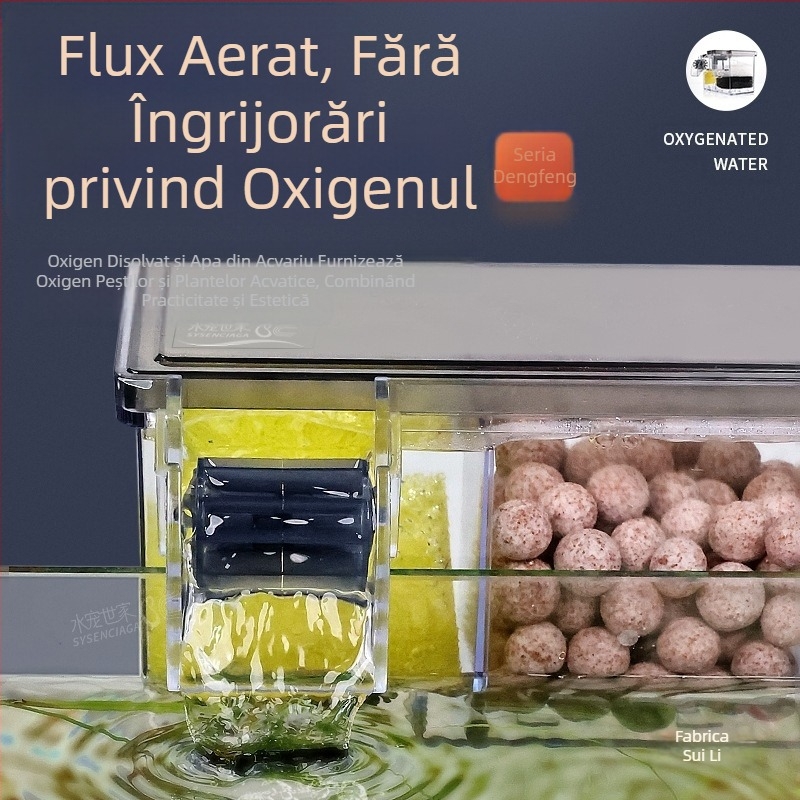Filtru pentru acvariu, ciclu de purificare a apei, pompă submersibilă trei-în-unu, cutie de filtru pentru rezervor de broască țestoasă, producție de oxigen, cutie de picurare integrată