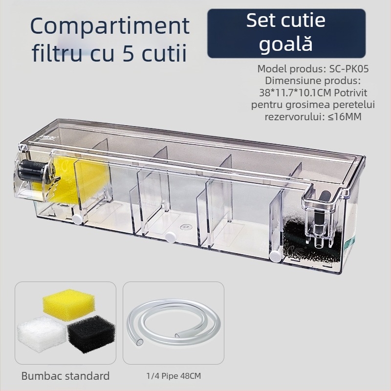 Filtru pentru acvariu, ciclu de purificare a apei, pompă submersibilă trei-în-unu, cutie de filtru pentru rezervor de broască țestoasă, producție de oxigen, cutie de picurare integrată
