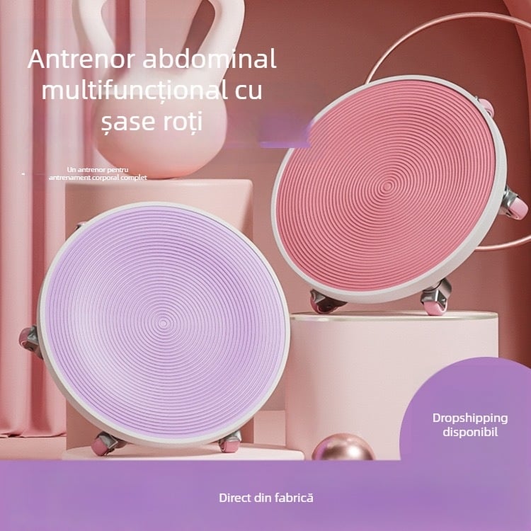 Roată de fitness abdominală de a doua generație, disc glisant cu șase roți, disc silențios pentru mușchii abdominali, antrenament pentru mușchii abdominali, echipament de fitness, același model ca Douyin