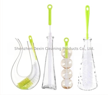 Perie de sticlă cu cinci piese, en-gros din fabrică, perie de curățare a bucătăriei de uz casnic, perie cu cupă, perie de sticlă, perie cu tub de aspirație, perie pentru mamelon