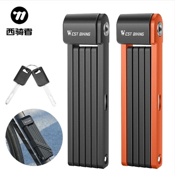 WEST BIKING lacăt pliabil pentru bicicletă, lacăt antifurt cu cheie, lacăt pentru bicicletă de munte, lacăt cu lanț pentru mașină electrică, echipament de echitație