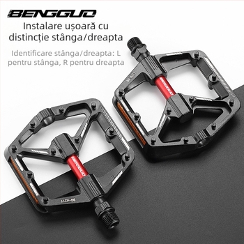 Pedale pentru bicicletă, bicicletă de șosea, dublu DU, din aliaj de aluminiu, antiderapante pentru exterior, cu lățire, pentru bicicletă de munte, bicicletă de șosea