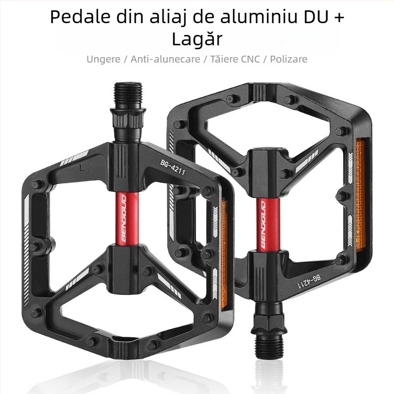 Pedale pentru bicicletă, bicicletă de șosea, dublu DU, din aliaj de aluminiu, antiderapante pentru exterior, cu lățire, pentru bicicletă de munte, bicicletă de șosea