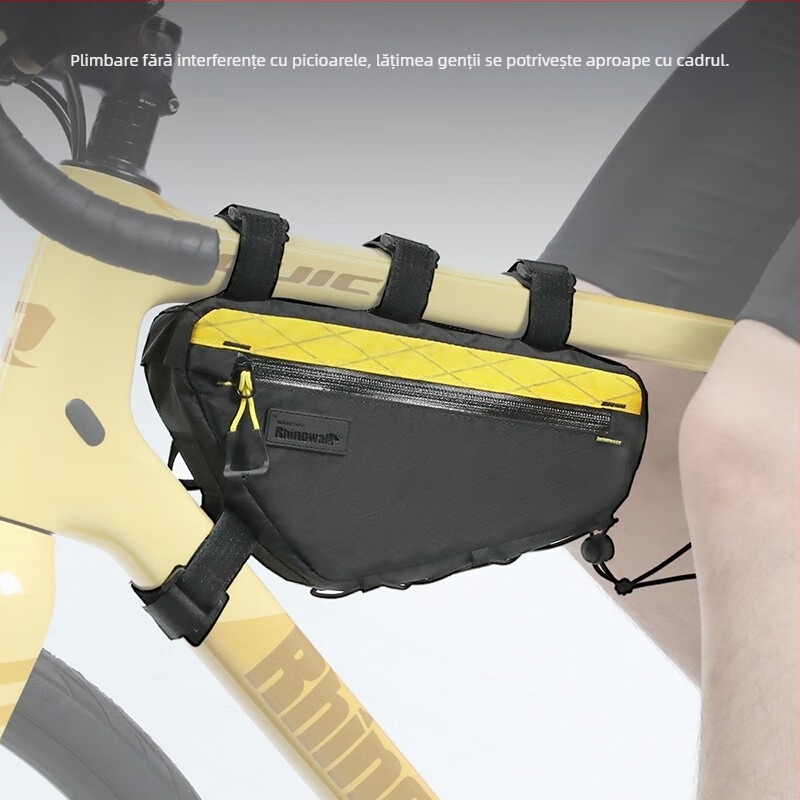 Geantă de bicicletă Rhinowalk, geantă de ciclism, geantă cu bară frontală, geantă suspendată, geantă pentru bicicletă de șosea, bicicletă de munte, geantă Melon Bike cu tub inferior