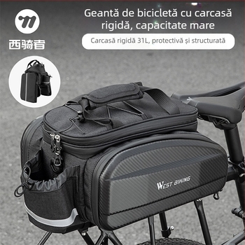 Rucsac de bicicletă West Rider, cu carcasă rigidă, capacitate mare, pentru depozitarea echipamentelor de călătorie pentru biciclete de munte